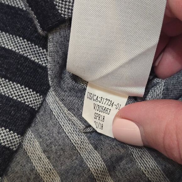 Banana Republic Factory Blue and Gray Striped One-Shoulder Top, Size Medium - Picture 7 of 7